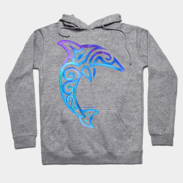 Tribal Dolphin Hoodie by artsytoocreations